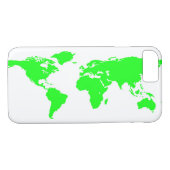 Green White World Map Case-Mate iPhone Hülle (Rückseite (Horizontal))