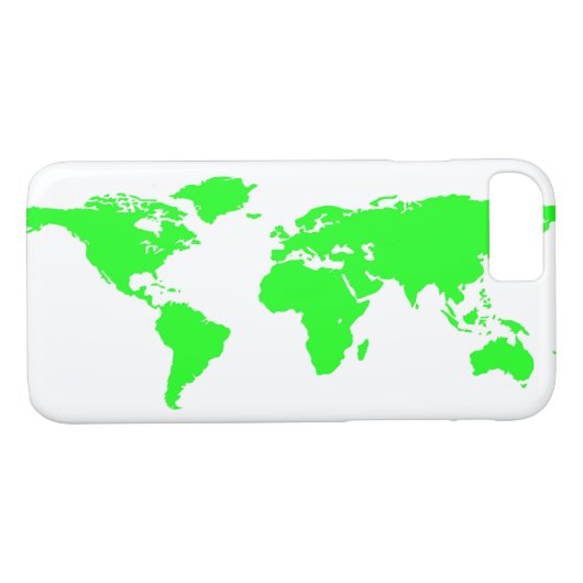 Green White World Map Case-Mate iPhone Hülle (Rückseite (Horizontal))