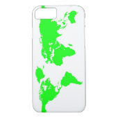 Green White World Map Case-Mate iPhone Hülle (Rückseite)