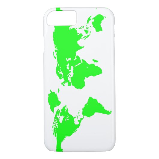 Green White World Map Case-Mate iPhone Hülle (Rückseite)