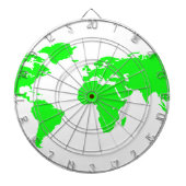 Green White World Map Dartscheibe (vorne)