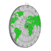 Green White World Map Dartscheibe (Vorderseite Links)