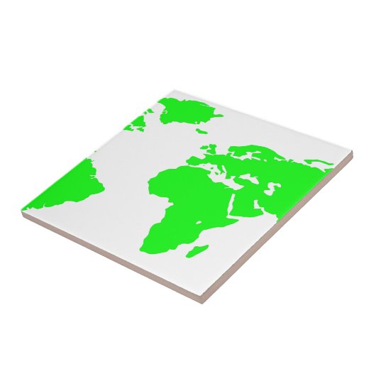 Green White World Map Fliese (Seite)