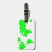 Green White World Map Gepäckanhänger (Vorderseite vertikal)