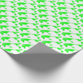 Green White World Map Geschenkpapier (Ecke)