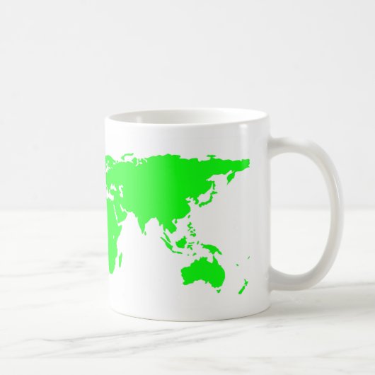 Green White World Map Kaffeetasse (Rechts)
