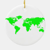 Green White World Map Keramik Ornament (Hinten)