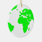 Green White World Map Keramik Ornament (Rechts)