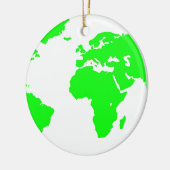 Green White World Map Keramik Ornament (Links)