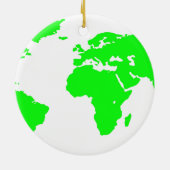 Green White World Map Keramik Ornament (Hinten)