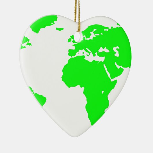 Green White World Map Keramikornament (Rechts)