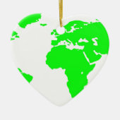 Green White World Map Keramikornament (Vorne)