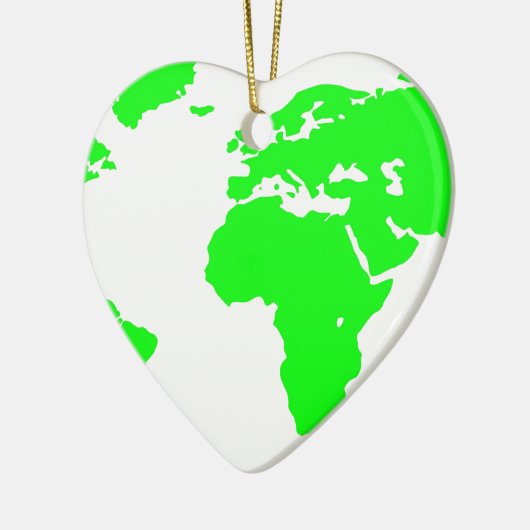 Green White World Map Keramikornament (Links)