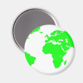 Green White World Map Magnet (Vorderseite/Rückseite)