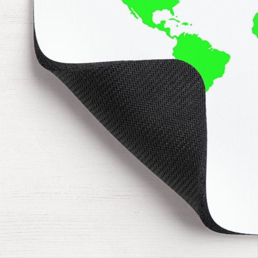 Green White World Map Mousepad (Ecke)