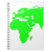 Green White World Map Notizblock (Vorderseite)