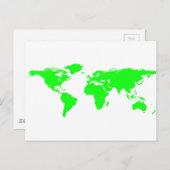 Green White World Map Postkarte (Vorne/Hinten)
