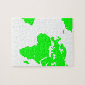 Green White World Map Puzzle (Horizontal)