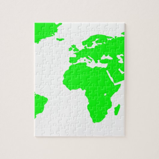 Green White World Map Puzzle (Vertikal)