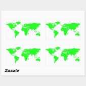 Green White World Map Rechteckiger Aufkleber (Blatt)