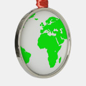 Green White World Map Silbernes Ornament (Rechts)