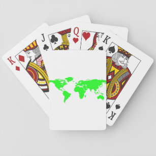Green White World Map Spielkarten