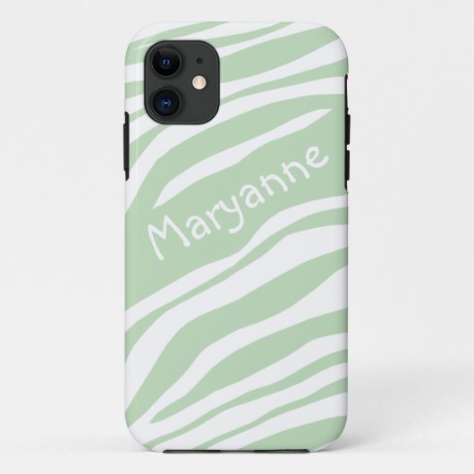 Green & White Zebra Print iPhone 5 Fall Case-Mate iPhone Hülle (Rückseite)
