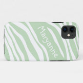 Green & White Zebra Print iPhone 5 Fall Case-Mate iPhone Hülle (Rückseite (Horizontal))