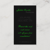 Green White Zebra Print Pattern Business Card Visitenkarte (Rückseite)