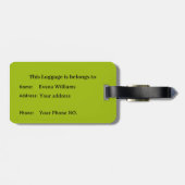 Green Wild Animal Print Gepäckanhänger (Rückseite horizontal)