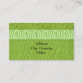 Green Wild Animal Print Visitenkarte (Rückseite)
