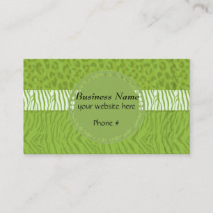 Green Wild Animal Print Visitenkarte