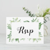 Green Wild Herb Spring Foliage Rsvp Card Einladung (Stehend Vorderseite)
