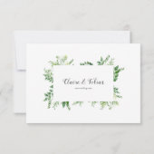 Green Wild Herb Spring Foliage Save the Date Karte (Rückseite)