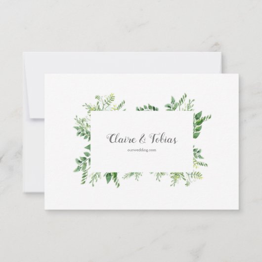 Green Wild Herb Spring Foliage Save the Date Karte (Rückseite)