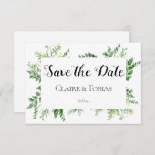 Green Wild Herb Spring Foliage Save the Date Karte (Vorne/Hinten)