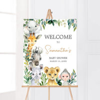 Green Wild One Safari Baby Dusche Willkommen