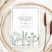 Green Wildblume Luncheon Volunteer Wertschätzung Einladung