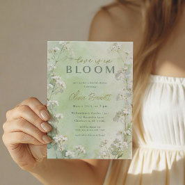 Green Wildflower Bridal Shower Invitation Einladung