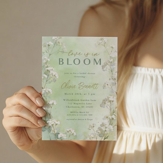 Green Wildflower Bridal Shower Invitation Einladung