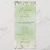 Green Wildflower Bridal Shower Menu Menükarte (Vorderseite)