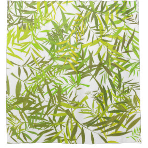 Green Willow-Blätter Duschvorhang
