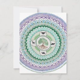 Green Willow Mandala Note Card Mitteilungskarte