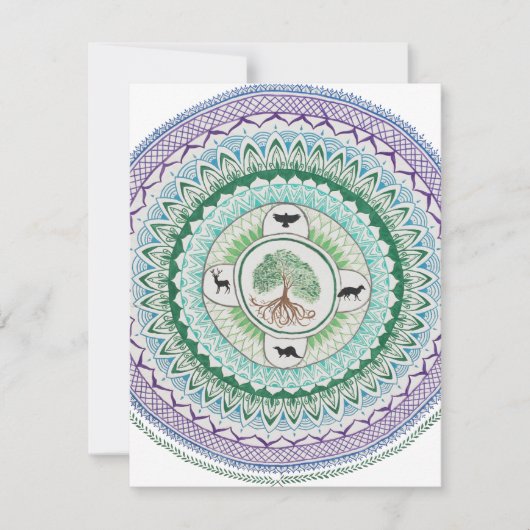 Green Willow Mandala Note Card Mitteilungskarte (Vorderseite)