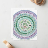 Green Willow Mandala Note Card Mitteilungskarte (Vorderseite/Rückseite Beispiel)