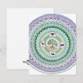 Green Willow Mandala Note Card Mitteilungskarte (Vorne/Hinten)