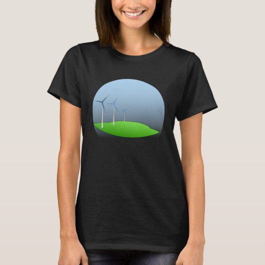 Green Wind Power Wind Turbine T-Shirt (Vorderseite)