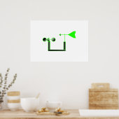 Green Wind Speed und Wetter Vane Poster (Küche)