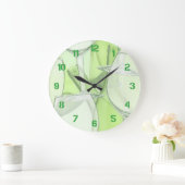 Green Wine Glasses Numbered Wall Clock Große Wanduhr (Zuhause)