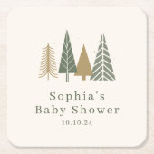 Green Winter Baby Dusche Rechteckiger Pappuntersetzer (Vorderseite)